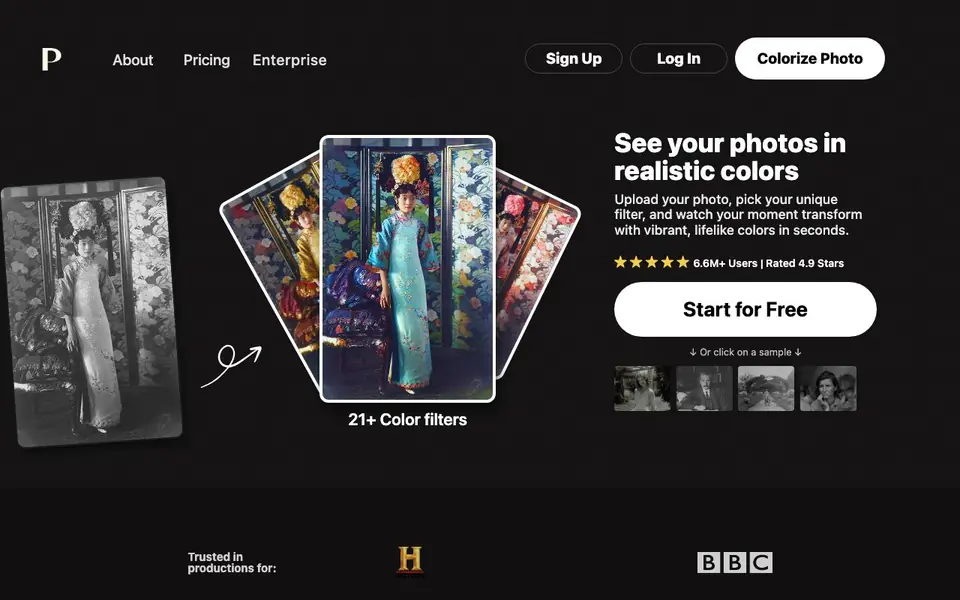 Palette App homepage screenshot