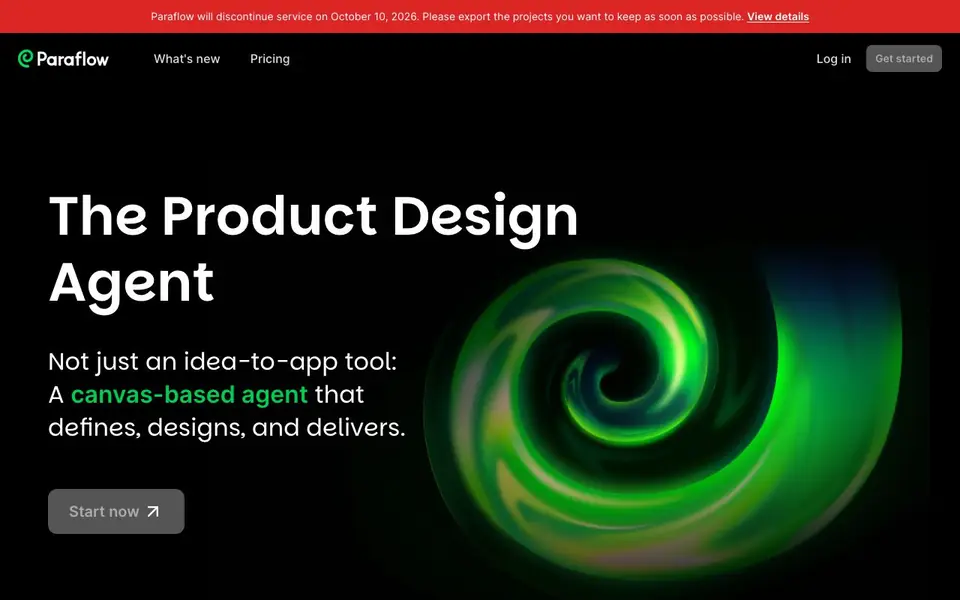 Paraflow homepage screenshot