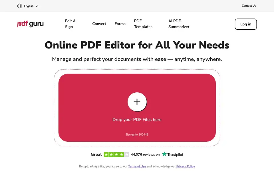 PDF Guru homepage screenshot