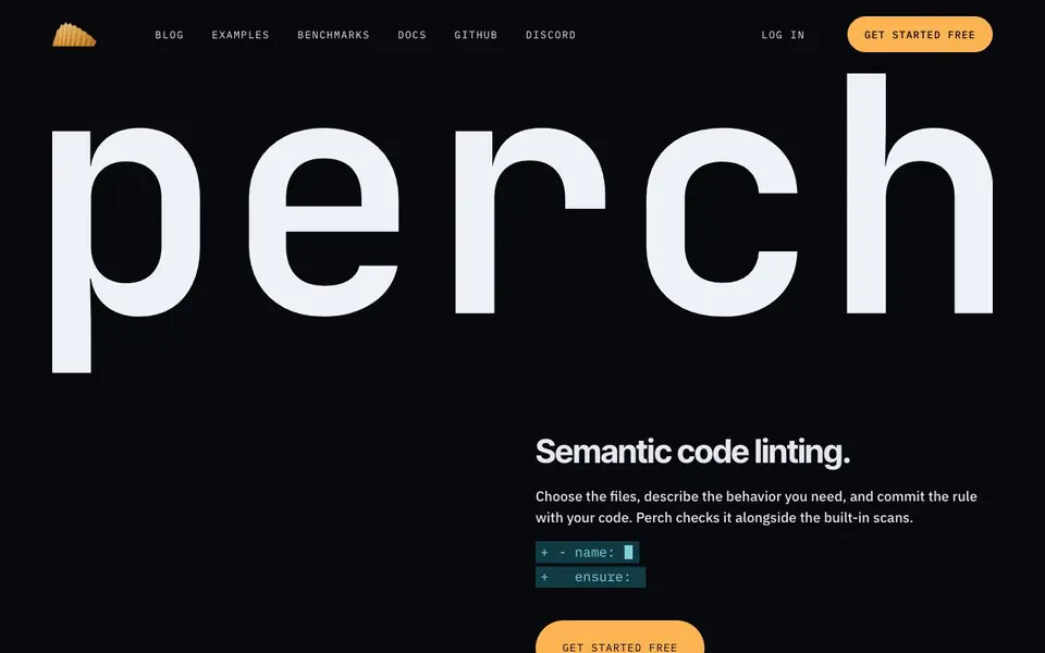 perch homepage screenshot