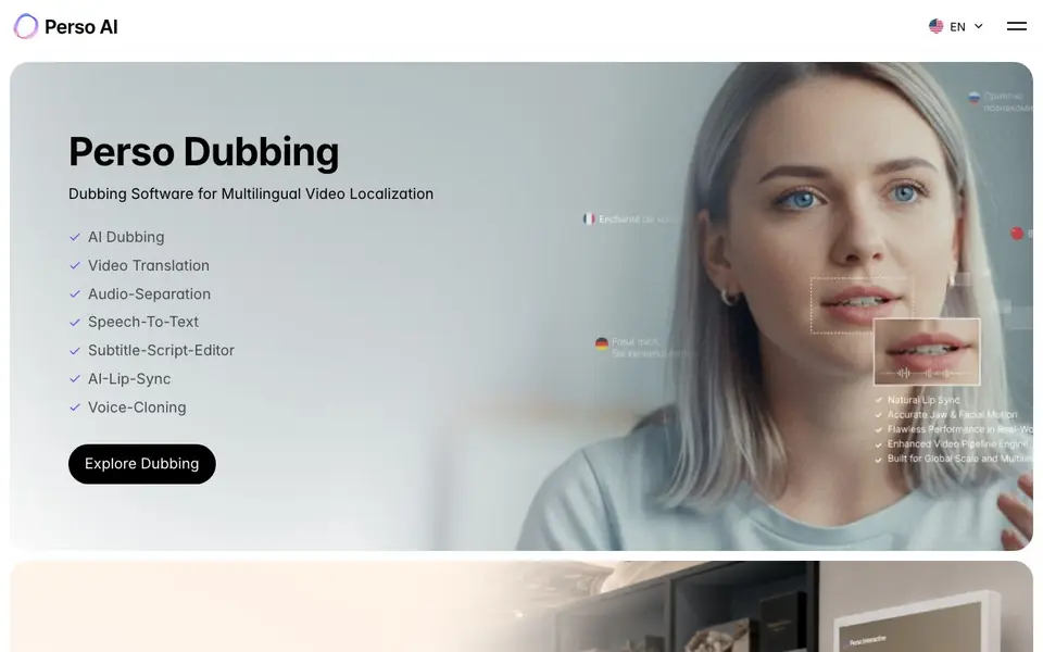 PERSO.ai homepage screenshot