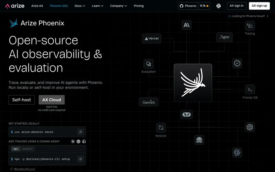 Phoenix homepage screenshot