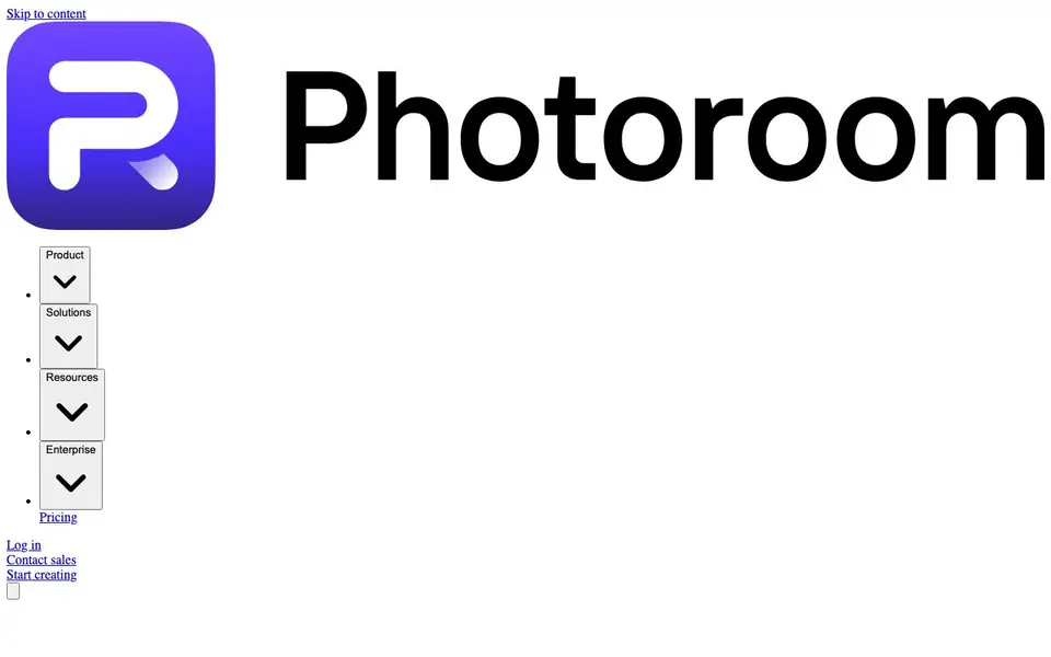 Photoroom homepage screenshot