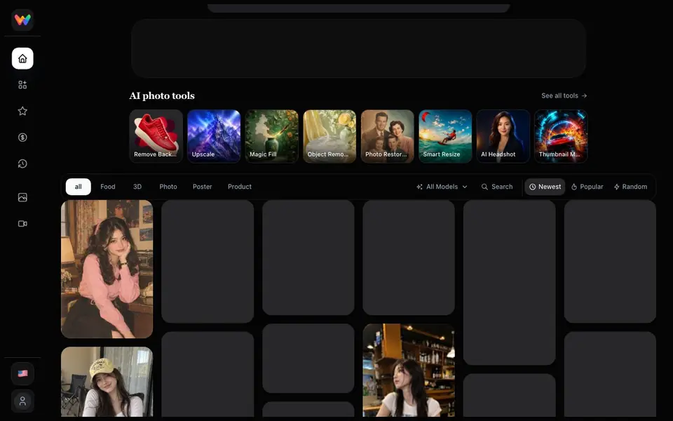 Piooy AI Image Generator homepage screenshot