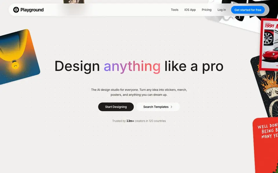 Playground homepage screenshot