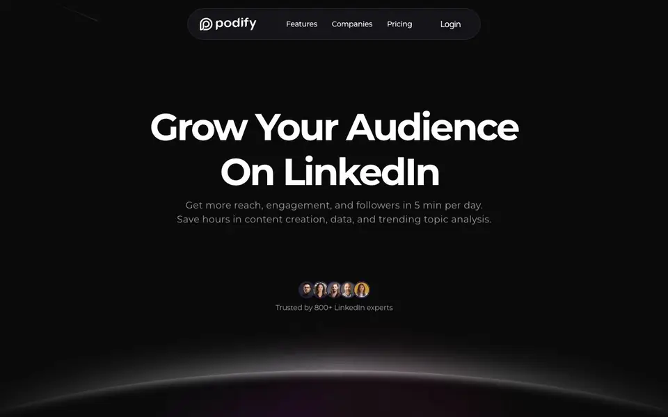 Podify homepage screenshot
