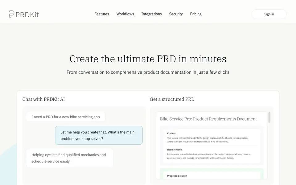 PRDKit homepage screenshot