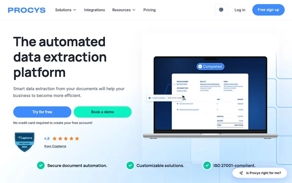 Procys homepage screenshot