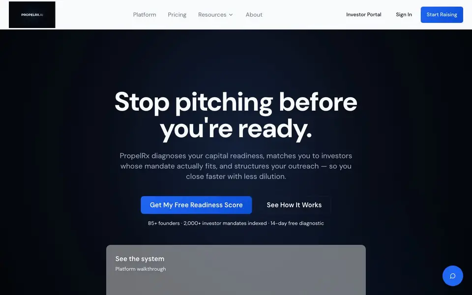 PropelRx homepage screenshot