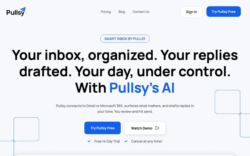 Pullsy homepage screenshot