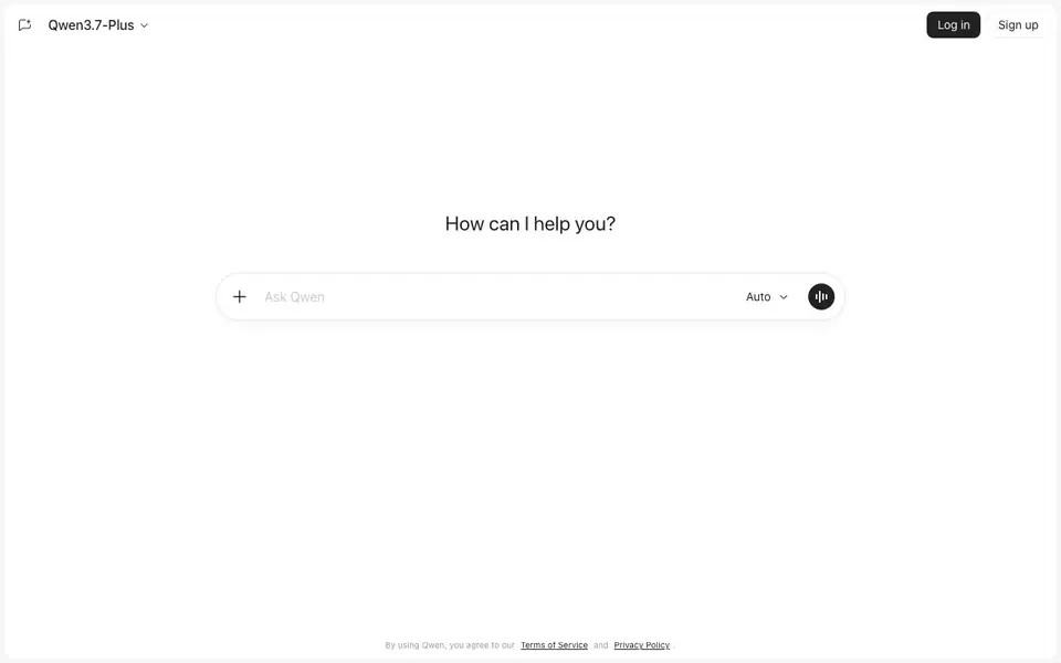 Qwen Chat homepage screenshot