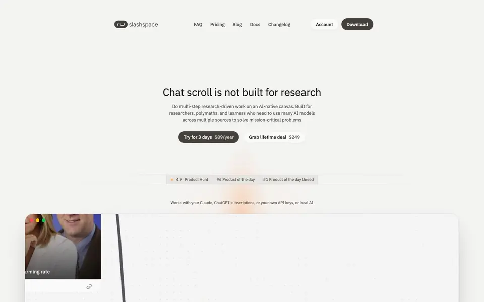 RabbitHoles AI homepage screenshot