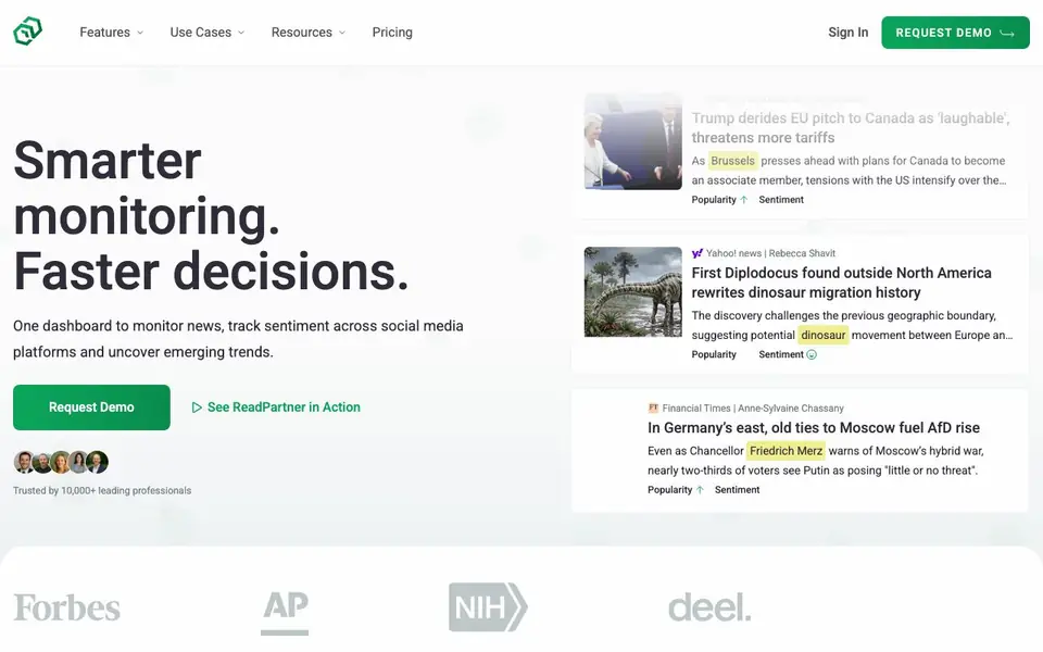 ReadPartner homepage screenshot