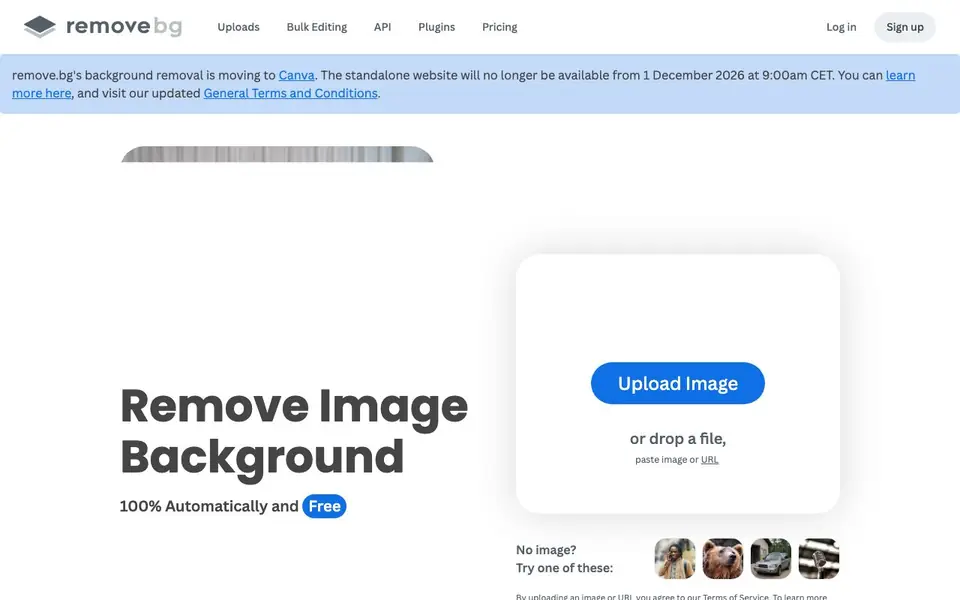 Remove.bg homepage screenshot