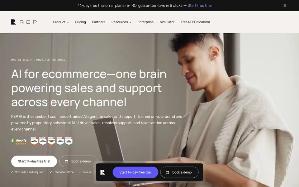 Rep AI homepage screenshot
