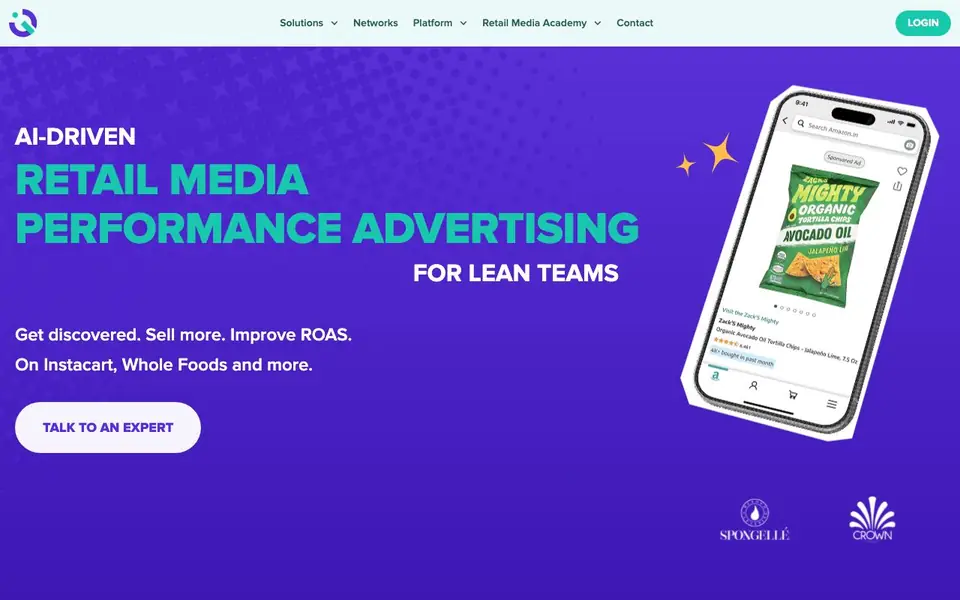 Retail Media IQ homepage screenshot