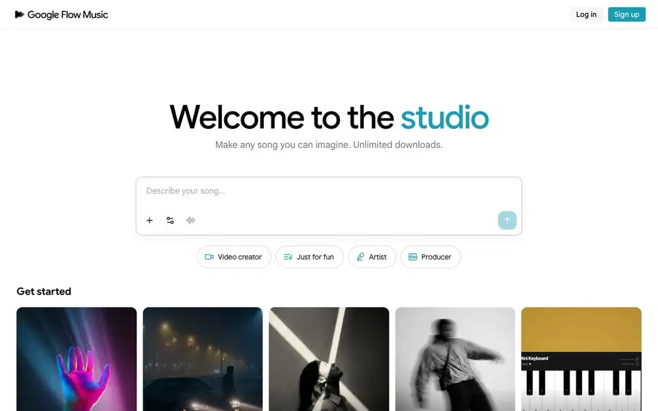 Riffusion homepage screenshot