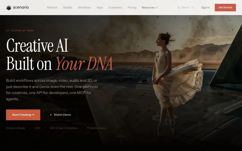 Scenario homepage screenshot