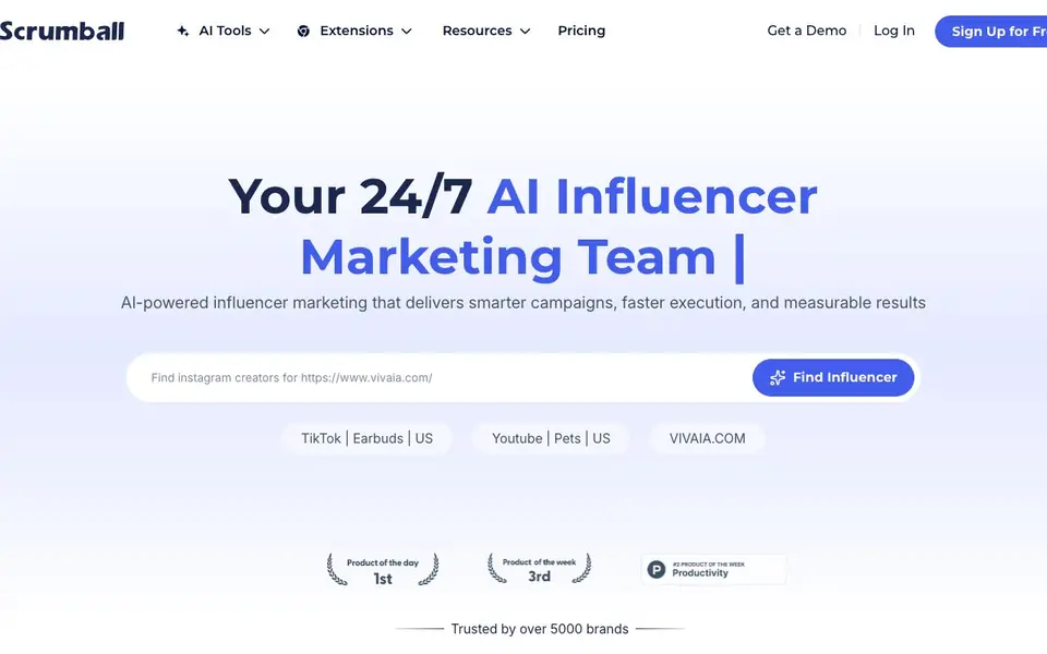 Scrumball homepage screenshot