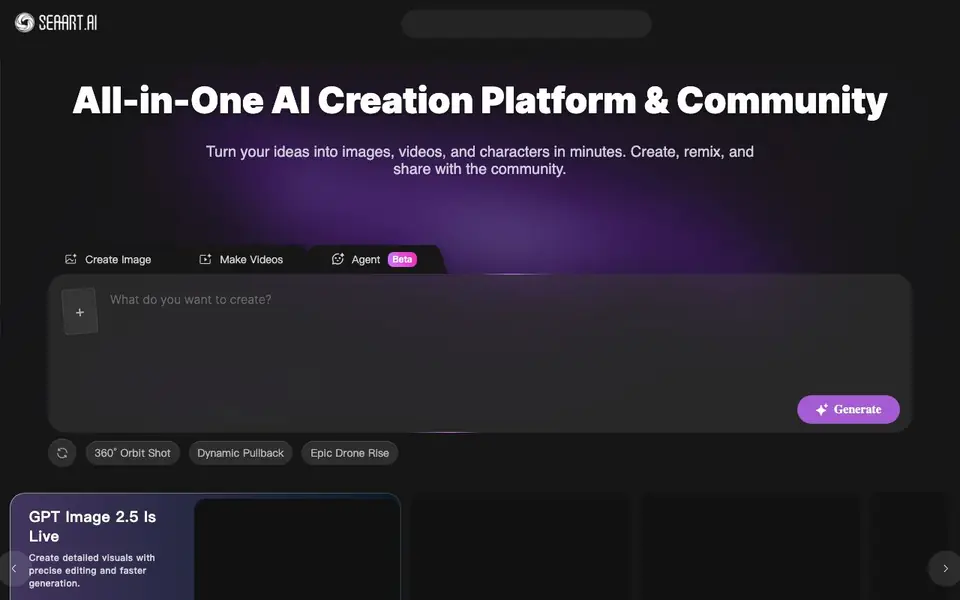 Seaart.ai homepage screenshot