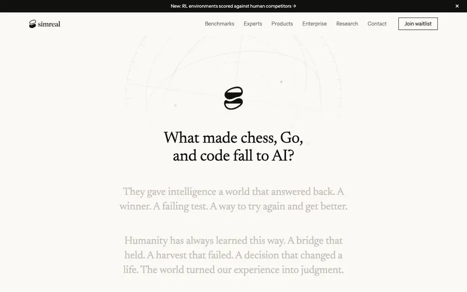 Simreal homepage screenshot