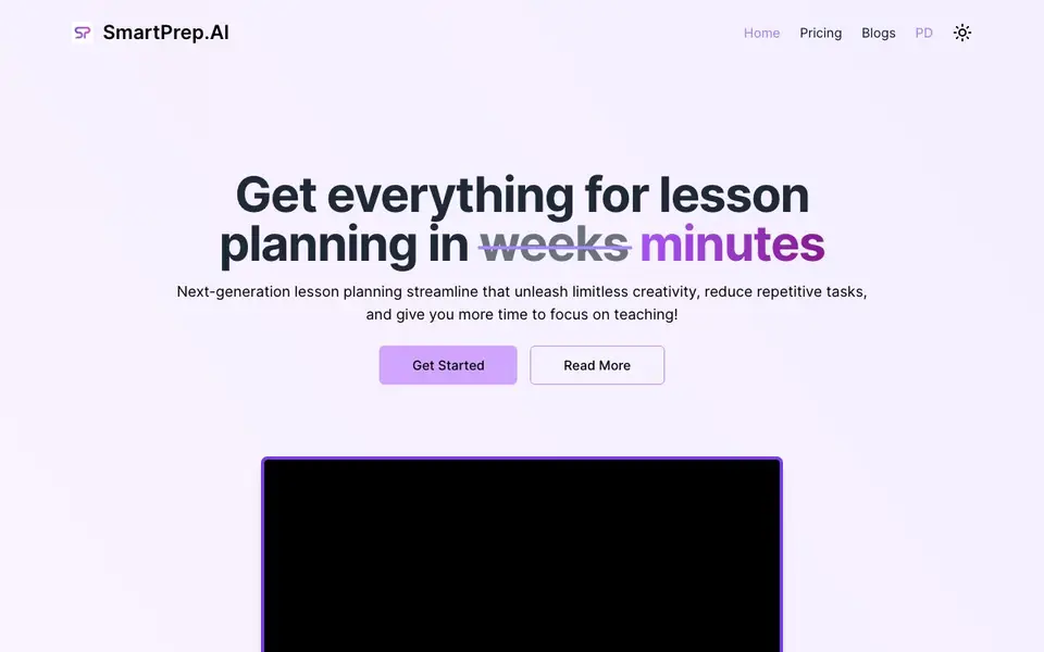 SmartPrep.AI homepage screenshot