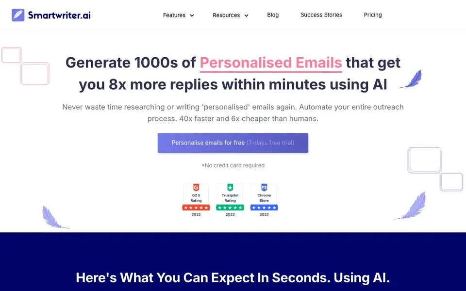 SmartWriter homepage screenshot