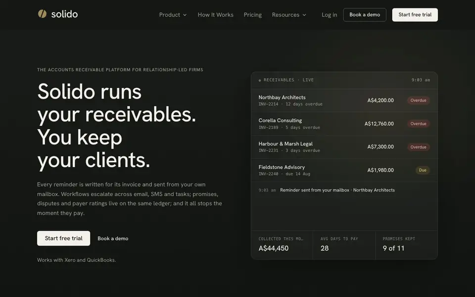 Solido homepage screenshot