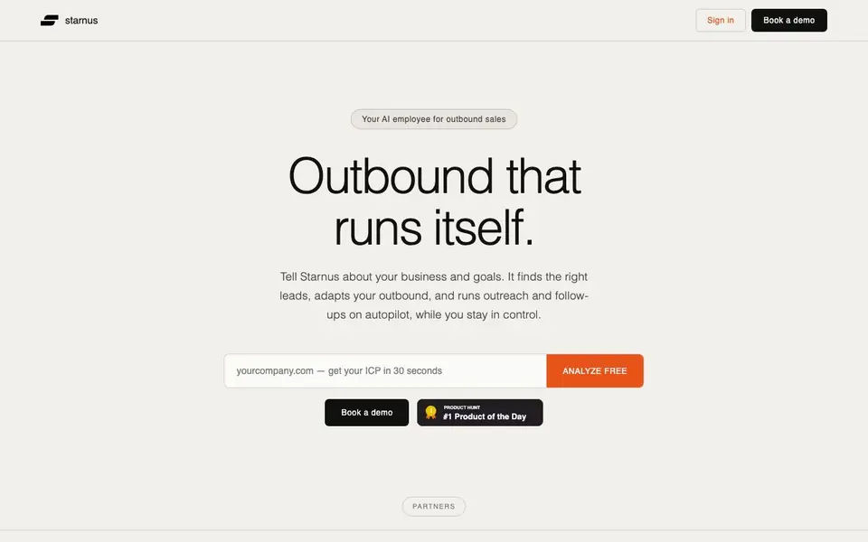 Starnus homepage screenshot
