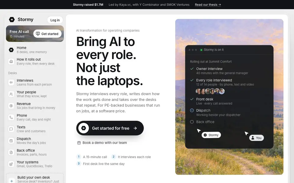 Stormy AI homepage screenshot