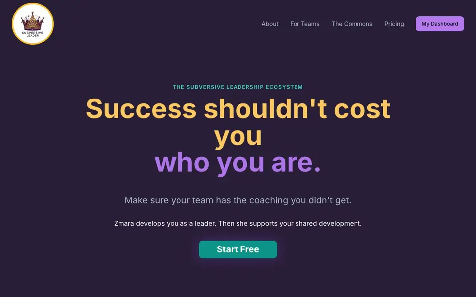 Subversive Leader homepage screenshot