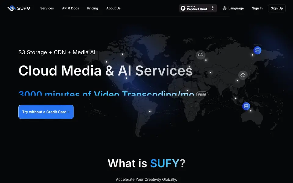SUFY homepage screenshot