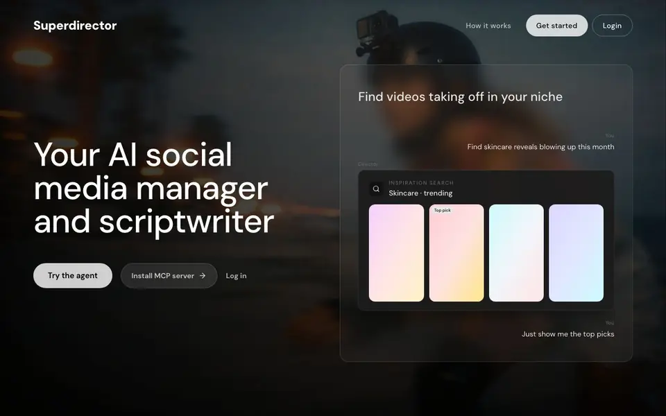 Superdirector homepage screenshot