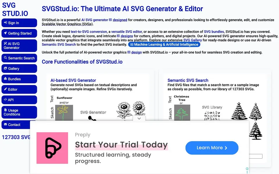 SVGStud.io homepage screenshot