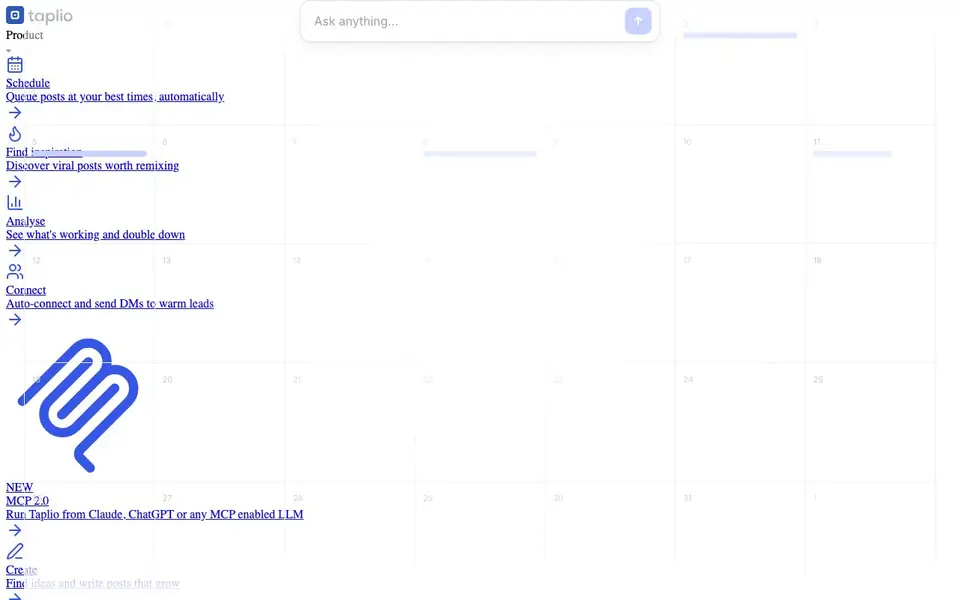 Taplio homepage screenshot