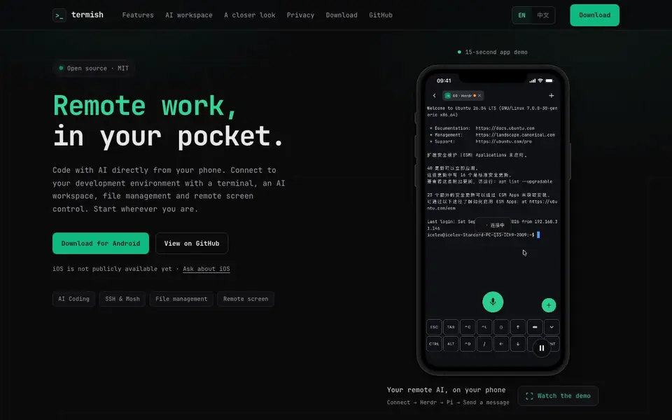 termish homepage screenshot