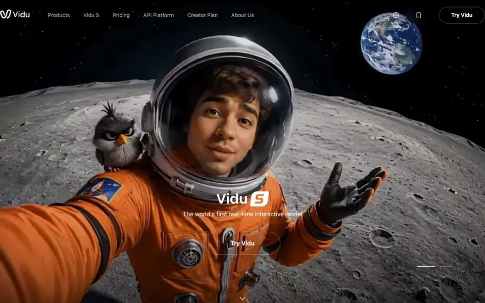Vidu homepage screenshot